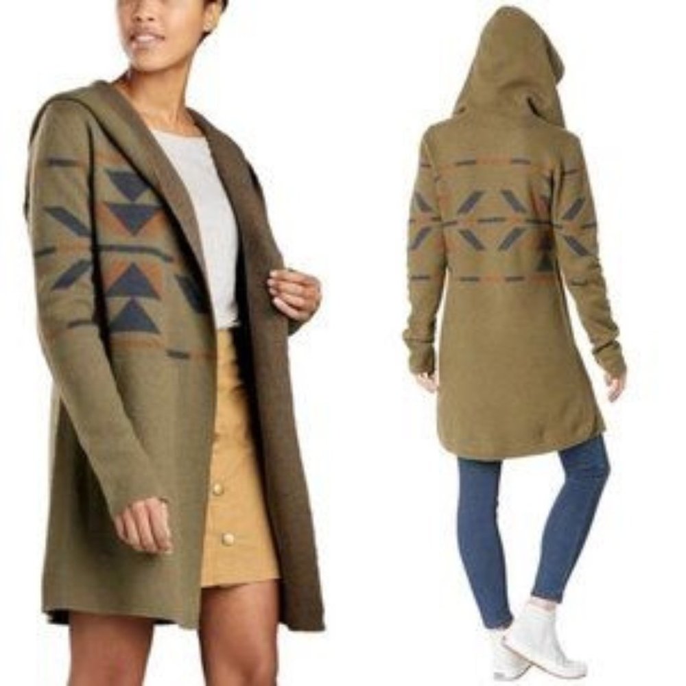 Toad & Co Merino Merritt Hoodie 100% Merino Wool Cardigan-sz XL